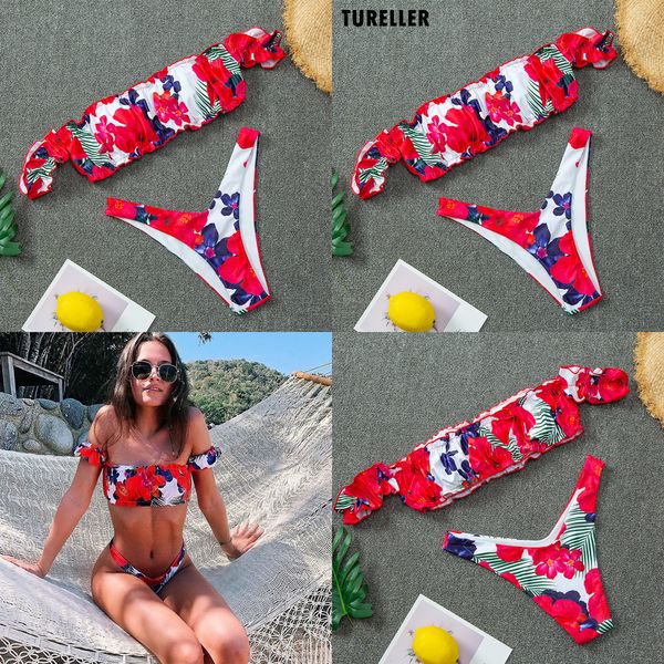 women's bikini 2020 red flower bandeau bikini push up off shoulder thong mini biquini swimsuit female beach split bathing suit q0105, White;black
women's bikini 2020 red flower bandeau bikini push up off shoulder thong mini biquini swimsuit female beach split bathing suit q0105, White;black