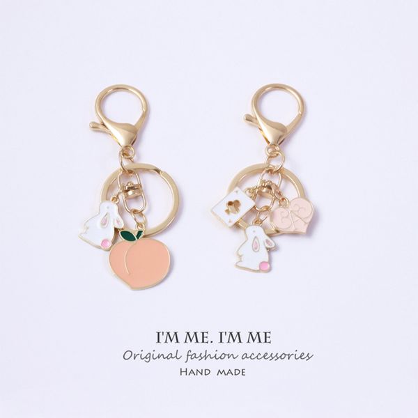 new handmade oil dripping bunny cute fruit peach keychains bag pendant jewelry accessories alloy key chains couple gift, Silver
new handmade oil dripping bunny cute fruit peach keychains bag pendant jewelry accessories alloy key chains couple gift, Silver