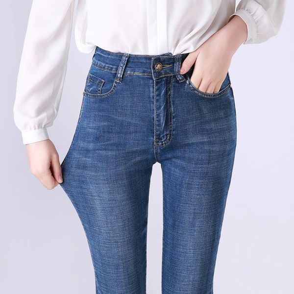 women's jeans spring high waist slim stretch pants ladies large size straight, Blue
women's jeans spring high waist slim stretch pants ladies large size straight, Blue