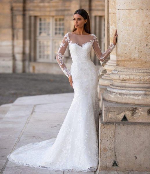2021 milla nova mermaid свадебные платья платья в шее jewel heew clace appliques с длинным рукавом свадебные платья для свадебных платьев, White
2021 milla nova mermaid свадебные платья платья в шее jewel heew clace appliques с длинным рукавом свадебные платья для свадебных платьев, White