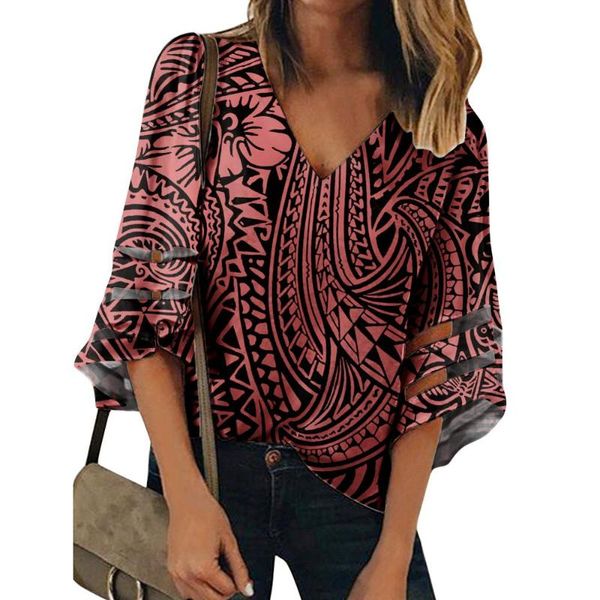 women's blouses & shirts polynesian tribal style print custom summer v neck ruffle short sleeve tie knot front chiffon, White
women's blouses & shirts polynesian tribal style print custom summer v neck ruffle short sleeve tie knot front chiffon, White