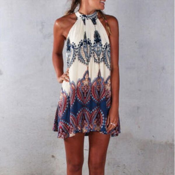 women dresses summer ladies bohemian loose print casual party beach mini halter dress sundress size has been corrected, Black;gray
women dresses summer ladies bohemian loose print casual party beach mini halter dress sundress size has been corrected, Black;gray