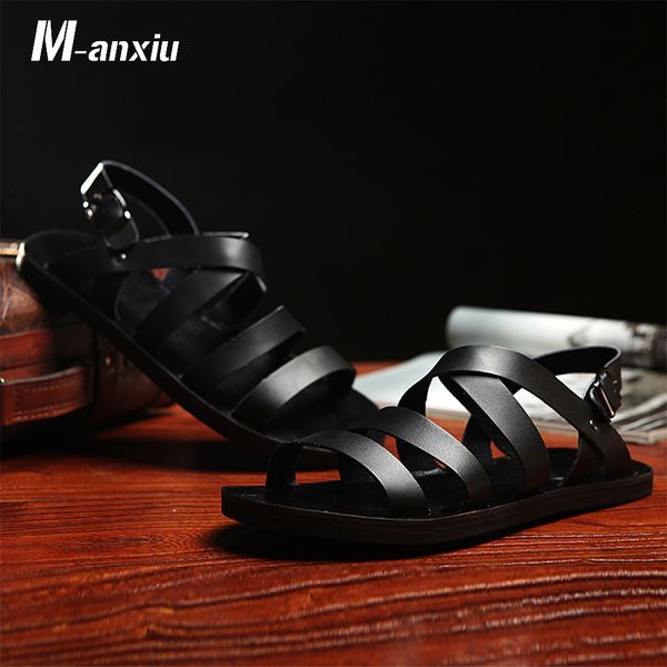 m-anxiu 2020 new design summer antiskid gladiator genuine leather buckle strap sandal men casual flat rubber shoes y200702, Black
m-anxiu 2020 new design summer antiskid gladiator genuine leather buckle strap sandal men casual flat rubber shoes y200702, Black