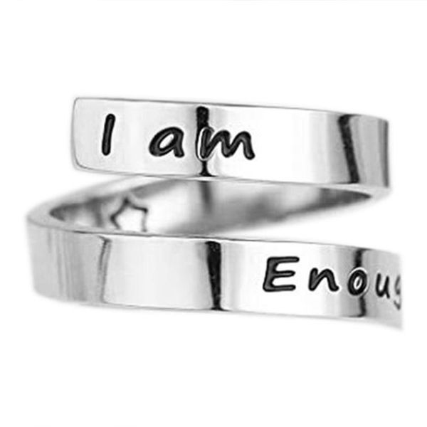 fashion titanium steel rings i am enough awareness opening adjustable rings inspirational daily reminder jewelry gifts, Golden;silver
fashion titanium steel rings i am enough awareness opening adjustable rings inspirational daily reminder jewelry gifts, Golden;silver