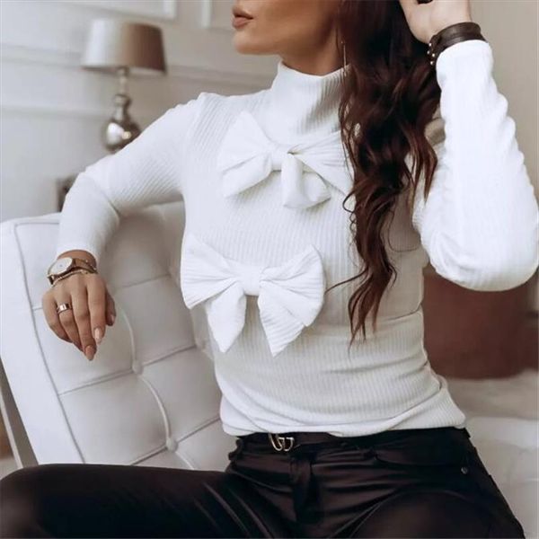 women long sleeve pullover blouse knitted high neck jumper shirt 2020 spring winter shirts pure color bowknot size s xl, White
women long sleeve pullover blouse knitted high neck jumper shirt 2020 spring winter shirts pure color bowknot size s xl, White