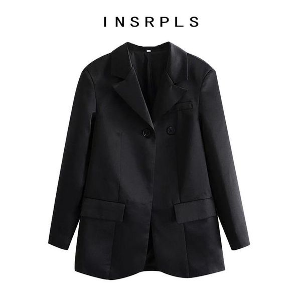 women's suits & blazers insrpls women fashion single button loose fitting coat vintage long sleeve back vents female outerwear chic, White;black
women's suits & blazers insrpls women fashion single button loose fitting coat vintage long sleeve back vents female outerwear chic, White;black