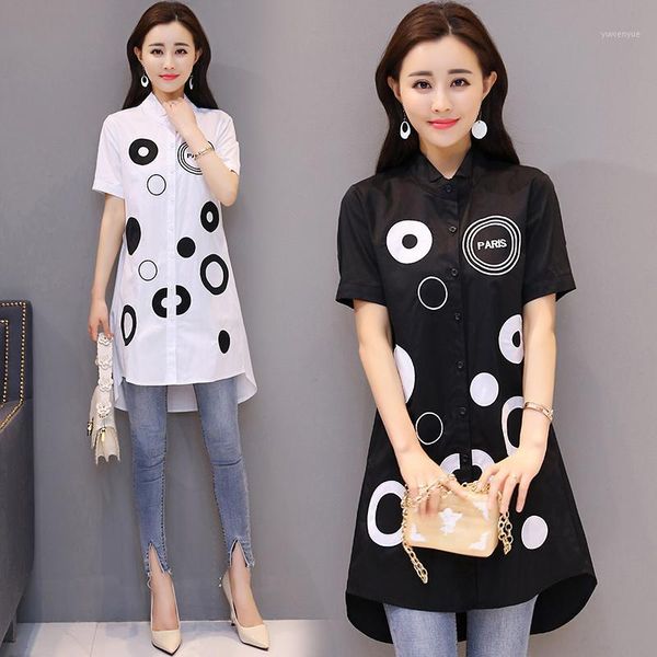 women's shirt white black blouse cute circle printing long shirt summer short sleeve turn down collar work wear chemise1
women's shirt white black blouse cute circle printing long shirt summer short sleeve turn down collar work wear chemise1