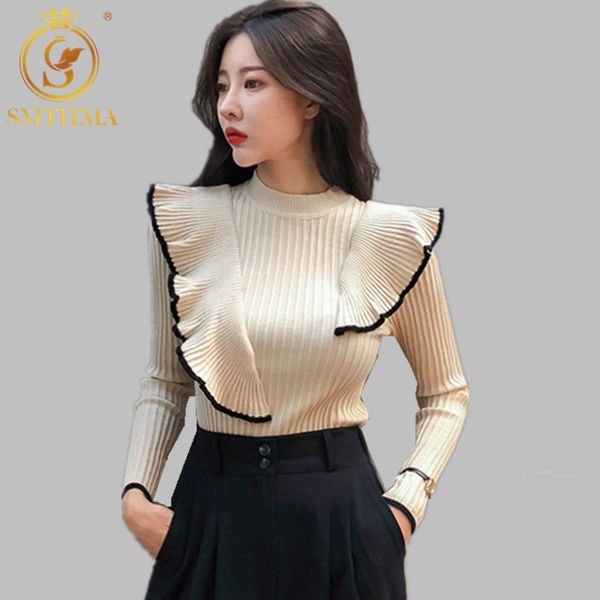 hma vintage ruffles short knitted sweater women women sweater o neck long sleeve pullovers chic sweet c1120, White;black
hma vintage ruffles short knitted sweater women women sweater o neck long sleeve pullovers chic sweet c1120, White;black