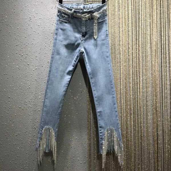 2020 spring autumn fashion diamond tassel jeans women high waist skinny flare jeans1, Blue
2020 spring autumn fashion diamond tassel jeans women high waist skinny flare jeans1, Blue