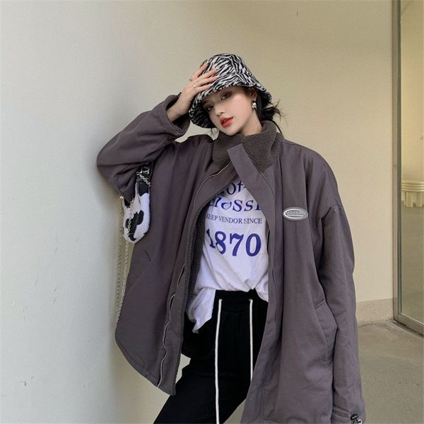 2021 High Street for Women New Fall Double-fashion Wool Midi Loose Korean Punk Jackets 36QL, Black;brown
2021 High Street for Women New Fall Double-fashion Wool Midi Loose Korean Punk Jackets 36QL, Black;brown