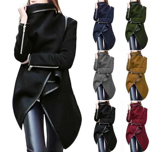 woolen coat women irregular bow zippers sleeve long wool jacket parka windbreaker newchaqueta de invierno para mujer lj201110, Black
woolen coat women irregular bow zippers sleeve long wool jacket parka windbreaker newchaqueta de invierno para mujer lj201110, Black