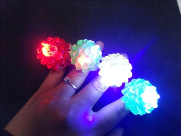 

new arrival flash led mitts cool light up flashing bubble ring rave blinking soft jelly glow party dhl