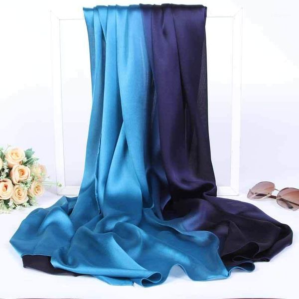 90*180cm women gradient silk scarf wraps autumn winter sjaal luxury large satin scarves beach foulard muslim hijab head scarf1, Red
90*180cm women gradient silk scarf wraps autumn winter sjaal luxury large satin scarves beach foulard muslim hijab head scarf1, Red