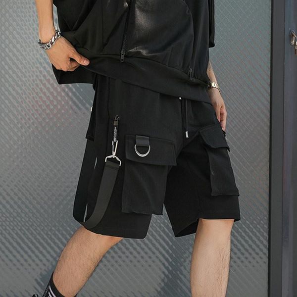 hip hop summer shorts men 2021 black ribbons streetwear bermuda man shorts multi-pocket punk casual knee length short pants men, White;black
hip hop summer shorts men 2021 black ribbons streetwear bermuda man shorts multi-pocket punk casual knee length short pants men, White;black