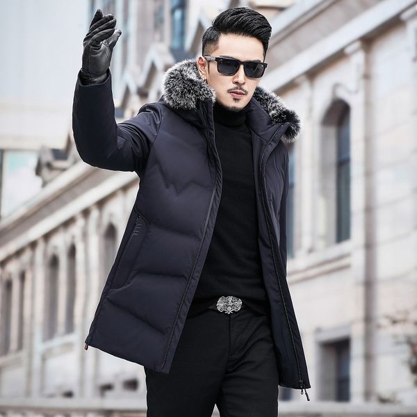 2020 middle aged and elderly down jacket men's middle and long hooded fox fur collar coat thickened large dad's dress q1209, Black
2020 middle aged and elderly down jacket men's middle and long hooded fox fur collar coat thickened large dad's dress q1209, Black