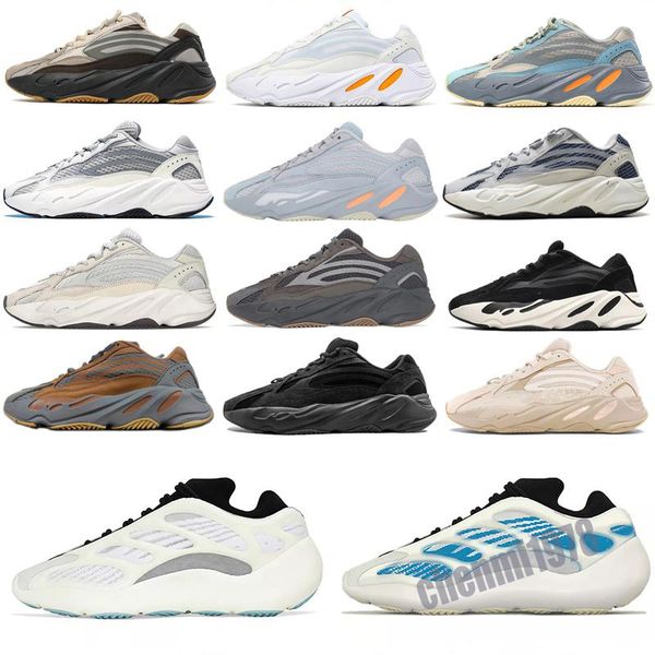 700 v2 kanye west 3m reflective orange bone wave runner men women athletic shoes sneakers solid grey analog tael carbon blue designer c19