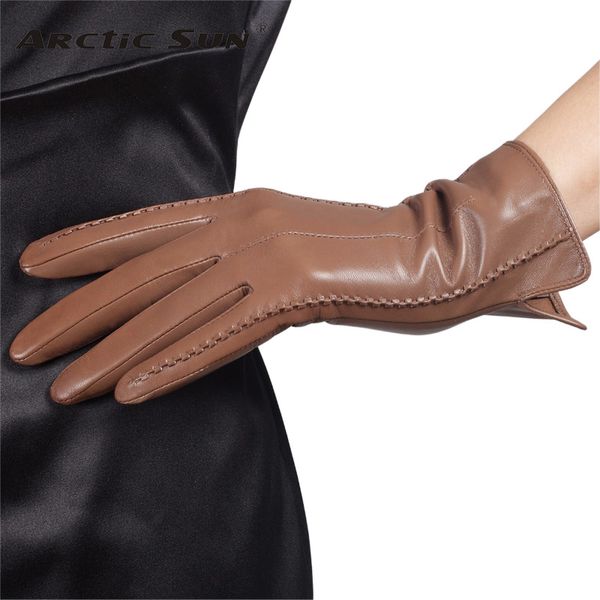 elegant women genuine leather gloves thin silk lining goatskin driving gloves trend female glove t200111, Blue;gray
elegant women genuine leather gloves thin silk lining goatskin driving gloves trend female glove t200111, Blue;gray