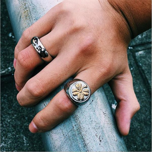 wholesale retro gothic new jewelry puck carved biker good luck flower clover lucky men's rings for man, Golden;silver
wholesale retro gothic new jewelry puck carved biker good luck flower clover lucky men's rings for man, Golden;silver