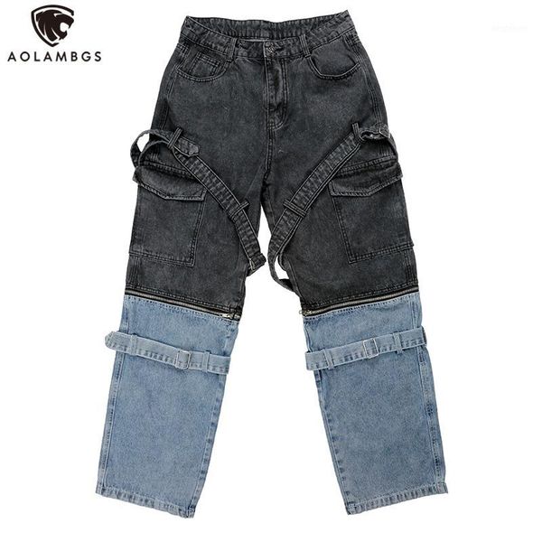 men's pants aolamegs men's denim patchwork japanese cargo sweatpants casual suspender slim streetwear high street detachable trous, Black
men's pants aolamegs men's denim patchwork japanese cargo sweatpants casual suspender slim streetwear high street detachable trous, Black
