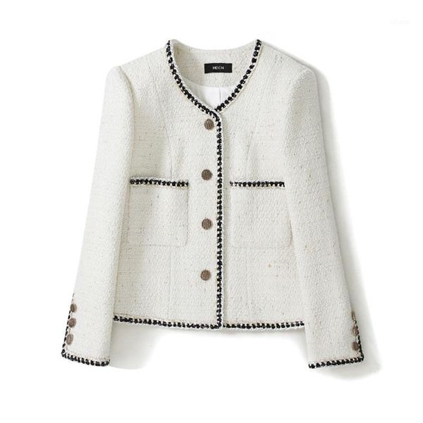 women's suits & blazers handmade luxury blazer for women vintage o neck tweed short beige coat clothing1, White;black
women's suits & blazers handmade luxury blazer for women vintage o neck tweed short beige coat clothing1, White;black