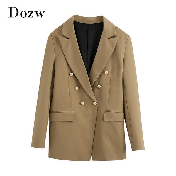 women's suits & blazers casual brown blazer women outerwear double breasted fashion lady suit long sleeve office wear coat femme veste, White;black
women's suits & blazers casual brown blazer women outerwear double breasted fashion lady suit long sleeve office wear coat femme veste, White;black