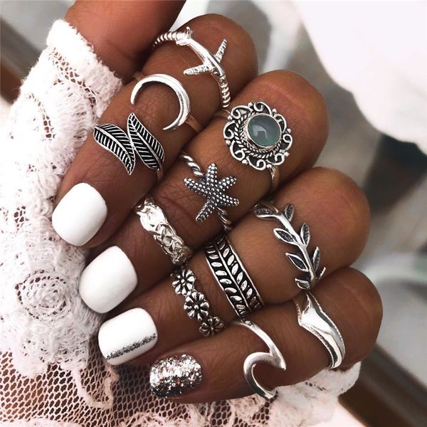 women vintage knuckle rings set wavy leaves starfish bohemian stacking rings for girls fashion midi finger ring charm jewelry kimter-k394fa
women vintage knuckle rings set wavy leaves starfish bohemian stacking rings for girls fashion midi finger ring charm jewelry kimter-k394fa