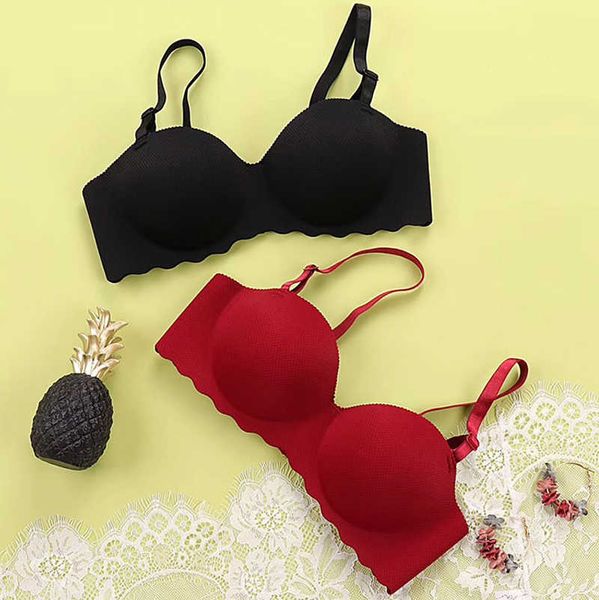 wireless bralette strapless comfort brassiere lingerie female intimates women seamless invisible bras push up bra, Red;black
wireless bralette strapless comfort brassiere lingerie female intimates women seamless invisible bras push up bra, Red;black