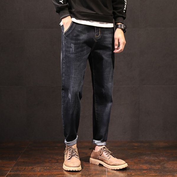 2021 new spring and autumn harlem jeans men's slim trend handsome versatile casual small leg korean nzk, Blue
2021 new spring and autumn harlem jeans men's slim trend handsome versatile casual small leg korean nzk, Blue