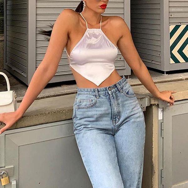 women's tanks & camis sleeveless halter satin crop female underwear short backless bustier solid mini tanks1, White
women's tanks & camis sleeveless halter satin crop female underwear short backless bustier solid mini tanks1, White