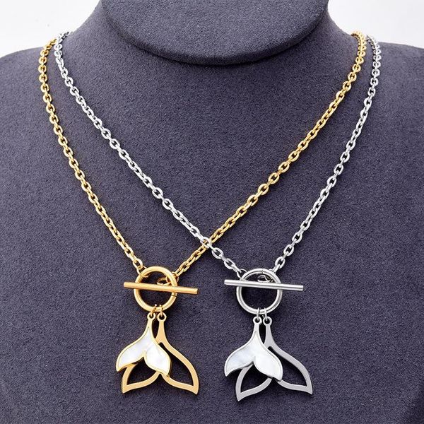 chains fashion mid-length word buckle necklace double fish tail shell pendant jewelry titanium steel, Silver
chains fashion mid-length word buckle necklace double fish tail shell pendant jewelry titanium steel, Silver
