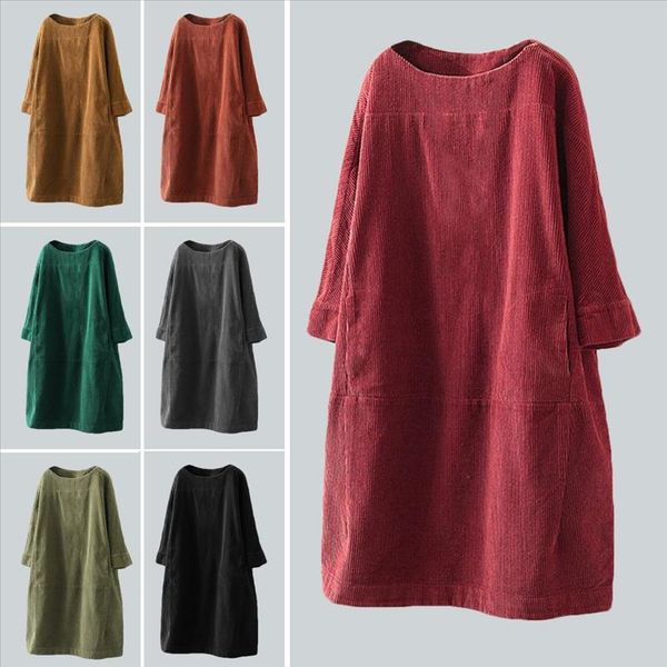 womens plus size spring autumn winter casual warm solid color pockets corduroy loose midi dress drop shipping, Black;gray
womens plus size spring autumn winter casual warm solid color pockets corduroy loose midi dress drop shipping, Black;gray