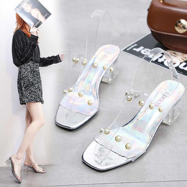 slippers 2021 summer pearl women shoes woman mules clear transparent square high heels female slides ladies shoes1, Black
slippers 2021 summer pearl women shoes woman mules clear transparent square high heels female slides ladies shoes1, Black