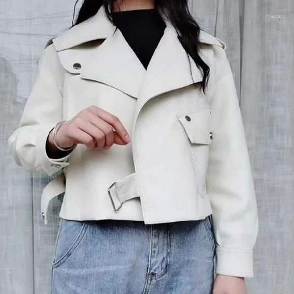 women oversized coat faux leather jacket spring autumn biker motorcycle jacket fashion long-sleeved lapel short streetwear e0011, Black 
women oversized coat faux leather jacket spring autumn biker motorcycle jacket fashion long-sleeved lapel short streetwear e0011, Black