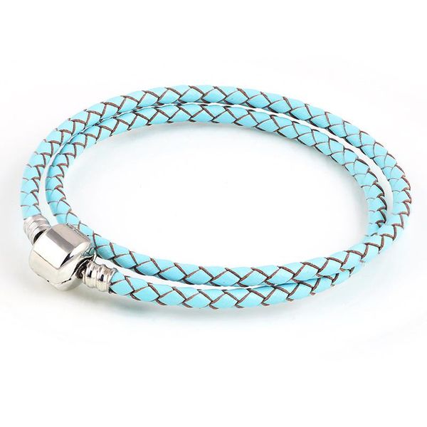 summer style sky blue genuine leather bracelet chain fit for charms bracelets diy metal alloy glass european big hole beads -1, Golden;silver
summer style sky blue genuine leather bracelet chain fit for charms bracelets diy metal alloy glass european big hole beads -1, Golden;silver