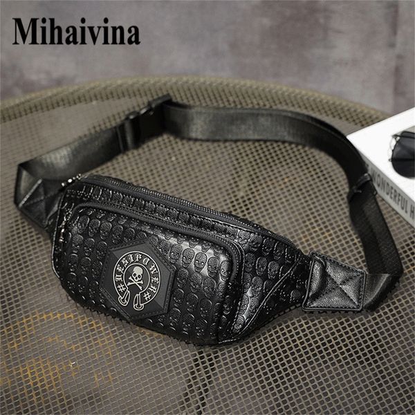 mihaivina retro men skull chest outdoor women travel waist belt bag fanny pack trendy leather messenger/hip bags 201130
mihaivina retro men skull chest outdoor women travel waist belt bag fanny pack trendy leather messenger/hip bags 201130