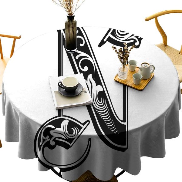 round table cloths gothic victorian style typography classic capital character n with floral swirls
round table cloths gothic victorian style typography classic capital character n with floral swirls