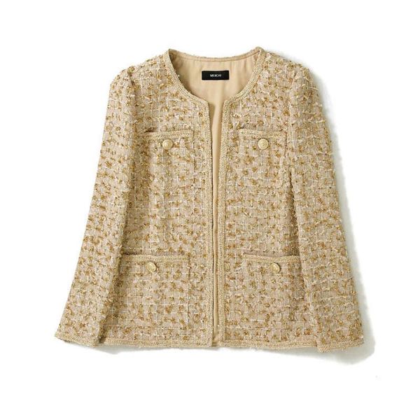 handmade luxury jacket for women fashion causel o neck covered button tweed yarn gold handwork loose short coat, Black;brown
handmade luxury jacket for women fashion causel o neck covered button tweed yarn gold handwork loose short coat, Black;brown