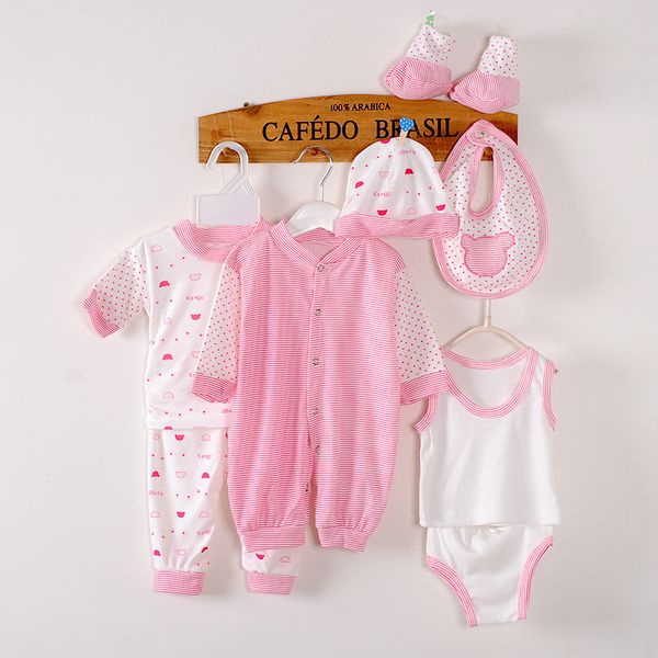 8 pieces baby gift set 100%cotton overall bib pyjama vest-briefs cap booties newborn clothing boy clothes toddler outfit girlq1221, White
8 pieces baby gift set 100%cotton overall bib pyjama vest-briefs cap booties newborn clothing boy clothes toddler outfit girlq1221, White