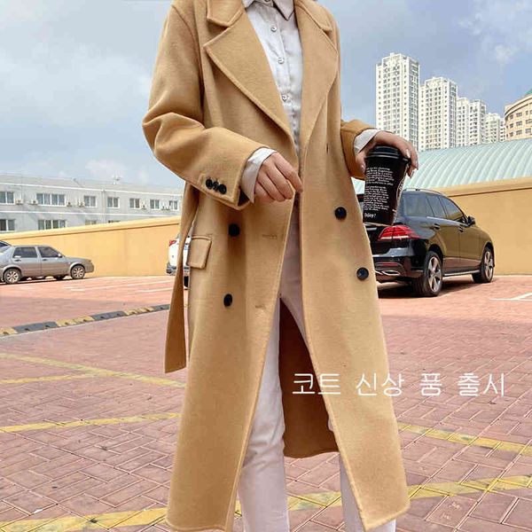 women's wool & blends winter handmade black double breasted sided belt long en jacket women korean high end plus size loose 100% coat 3
women's wool & blends winter handmade black double breasted sided belt long en jacket women korean high end plus size loose 100% coat 3