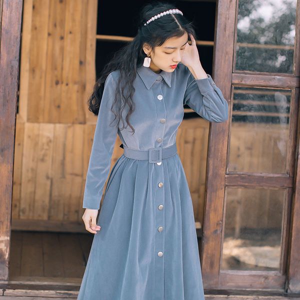 vintage woman collar belt line feminine spring fall sleeve at the height of elegant blue knee dressed as 7hja, Black;gray
vintage woman collar belt line feminine spring fall sleeve at the height of elegant blue knee dressed as 7hja, Black;gray