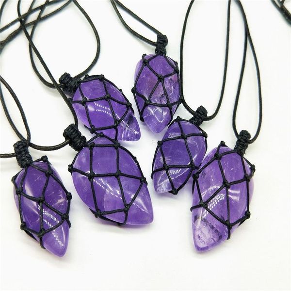 pendant necklaces amethysts necklace handmade black wrapped crystal quartz energy water drop natural stone pendulum jewelry, Silver
pendant necklaces amethysts necklace handmade black wrapped crystal quartz energy water drop natural stone pendulum jewelry, Silver