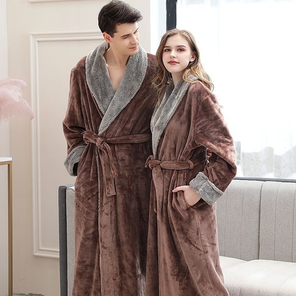 lovers winter long flannel coral fleece warm solid bathrobe women men kimono pink bath robe bridesmaid dressing gown y200429, Black;red
lovers winter long flannel coral fleece warm solid bathrobe women men kimono pink bath robe bridesmaid dressing gown y200429, Black;red