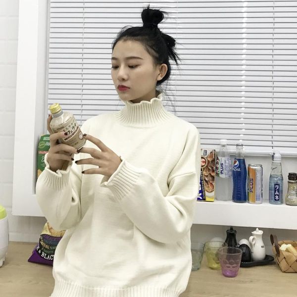 women turtleneck winter sweater women 2021 long sleeve knitted sweaters and pullovers female jumper tricot, White;black
women turtleneck winter sweater women 2021 long sleeve knitted sweaters and pullovers female jumper tricot, White;black