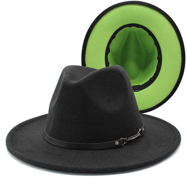 fedora hats women men patchwork two different colors winter women hats wide brim band belt classic formal green men, Blue;gray
fedora hats women men patchwork two different colors winter women hats wide brim band belt classic formal green men, Blue;gray