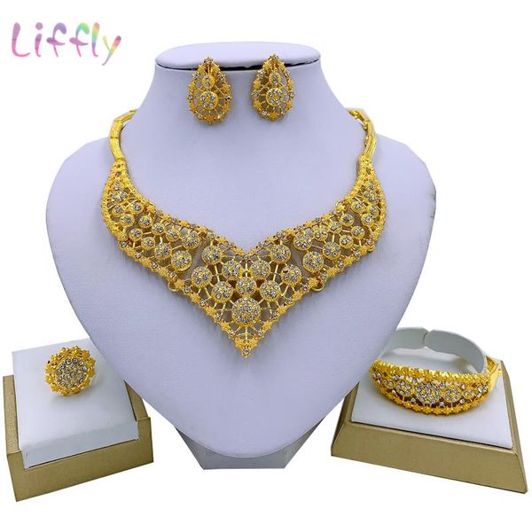 liffly party gold necklace bracelet elegant women earrings ring crystal jewelry wedding fashion jewelry sets, Silver
liffly party gold necklace bracelet elegant women earrings ring crystal jewelry wedding fashion jewelry sets, Silver