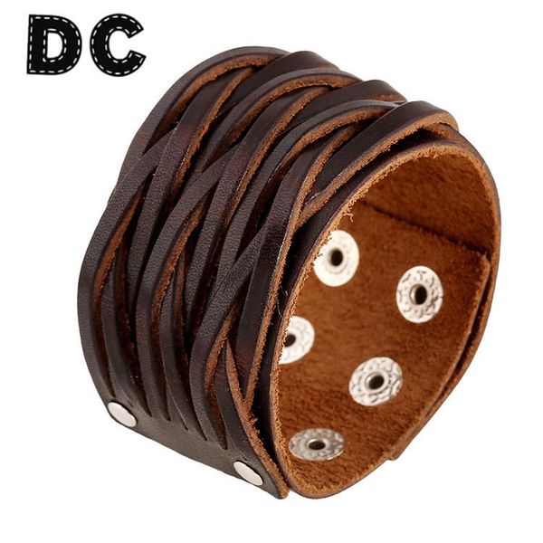 tennis brown wide genuine leather wrap bangles punk rock vintage men bracelets double studded braided bracelet jewelry, Golden;silver
tennis brown wide genuine leather wrap bangles punk rock vintage men bracelets double studded braided bracelet jewelry, Golden;silver
