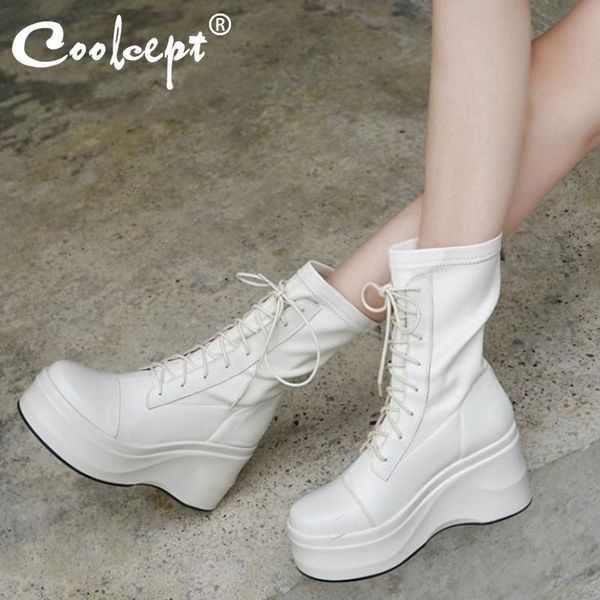 boots coolcept real leather women short fashion platform warm high heel winter shoes woman party office lady footwear size 34-39, Black
boots coolcept real leather women short fashion platform warm high heel winter shoes woman party office lady footwear size 34-39, Black