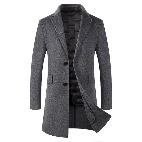 men's wool & blends large winter solid color mid long detachable 90 down inner jacket, Black
men's wool & blends large winter solid color mid long detachable 90 down inner jacket, Black