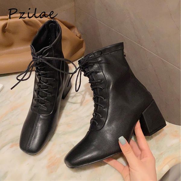 boots pzilae soft pu leather women ankle fashion cross-tied zipper motorcycle female chunky heel autumn winter shoes woman, Black
boots pzilae soft pu leather women ankle fashion cross-tied zipper motorcycle female chunky heel autumn winter shoes woman, Black