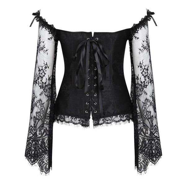 women steampunk corset long sleeve lace corselet lace up bustiers corset for posture party club wedding plus size, Black;white
women steampunk corset long sleeve lace corselet lace up bustiers corset for posture party club wedding plus size, Black;white